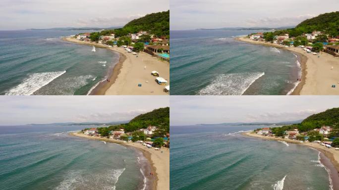 菲律宾拉乌尼翁圣胡安。海岸，带海滩和酒店，顶视图