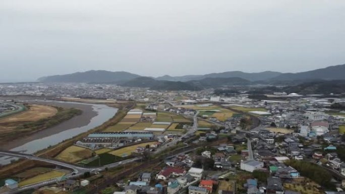 从日本上方观看的和歌山无人机视频