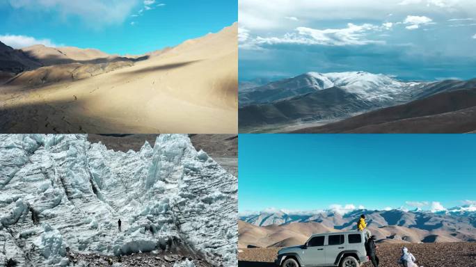 西藏旅游高山雪域车辆行驶