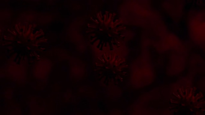 冠状病毒-Covid19漂浮在血液中-3d动画前进422HQ