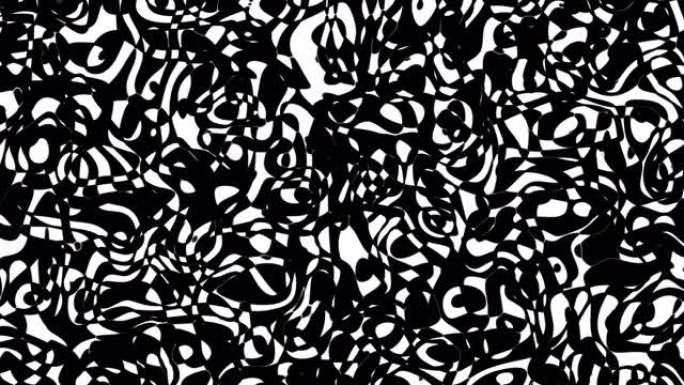 不断变化的纹理形状的黑白简约艺术图案