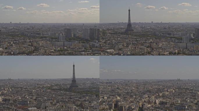 巴黎法国航空v14城市景观全景从左岸到右岸与埃菲尔铁塔视图8/18