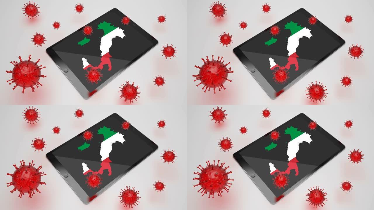 Loop红色新型冠状病毒肺炎病毒在意大利