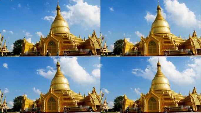 仰光宗教历史崇拜地惊人的遗产王国与蓝天。缅甸的旅行命运。