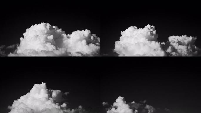 像乌云一样的白烟在黑色的天空背景上延时镜头。