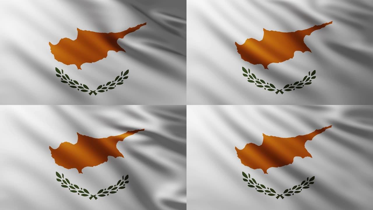 大旗塞浦路斯全屏背景在风中飘扬
