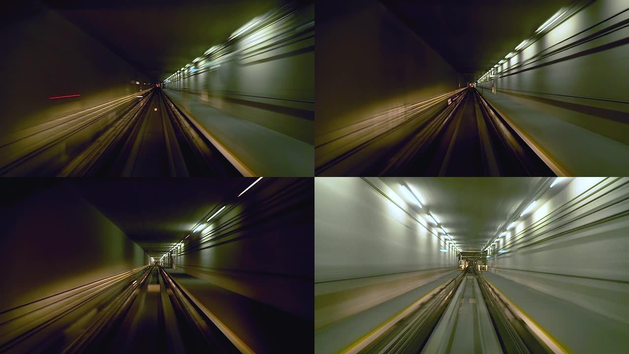 延时自动列车地铁地铁地下管隧道速度快