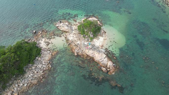 深圳大鹏半岛大澳湾海岸线航拍