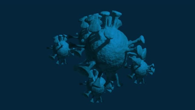 描绘新型冠状病毒肺炎病毒传播的3D渲染的高分辨率视频。