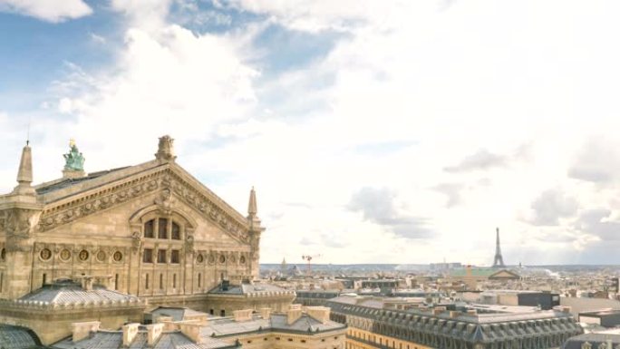 卡尼尔宫 (Palais Garnier) 和埃菲尔铁塔 (Eiffel tower) 的时间流逝