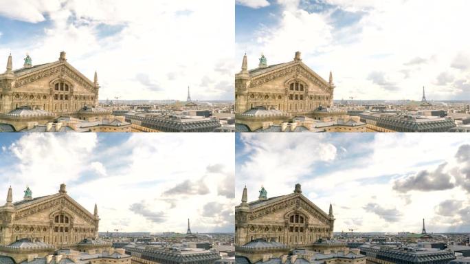 卡尼尔宫 (Palais Garnier) 和埃菲尔铁塔 (Eiffel tower) 的时间流逝