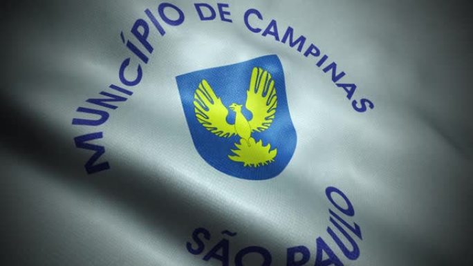 巴西旗帜城市坎皮纳斯无缝循环挥舞动画