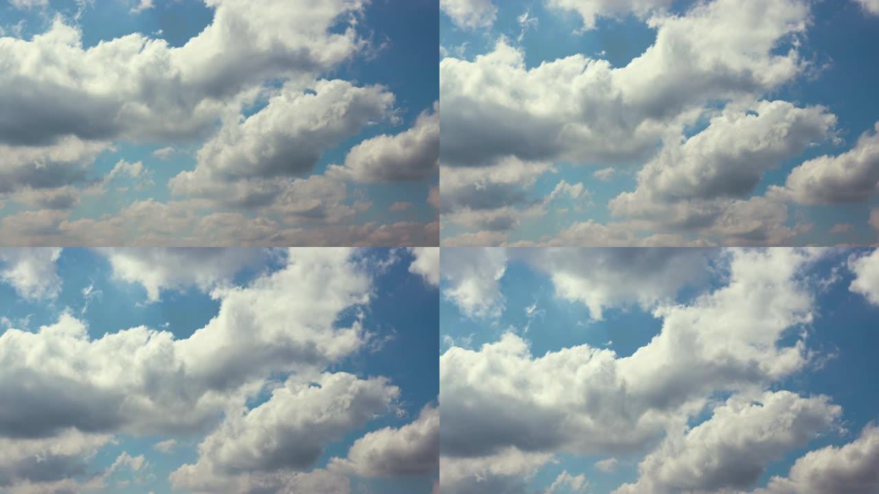 田纳西州大烟山的蓝色多云天空。