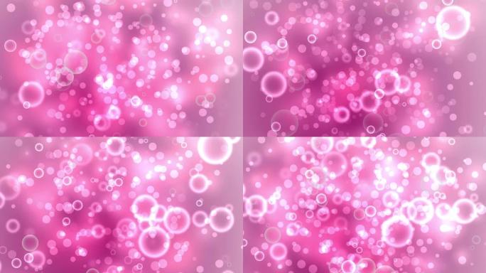 粉红色灯光背景下水中的4k气泡