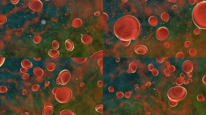 静脉中的3D红细胞。防病毒医疗保健概念。