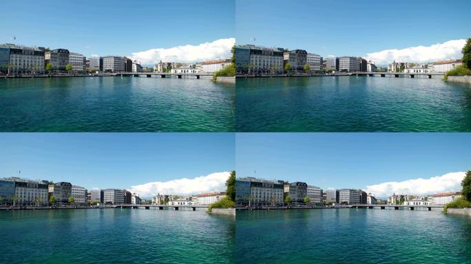 瑞士日内瓦湖水湖泊湖面景观景点景区