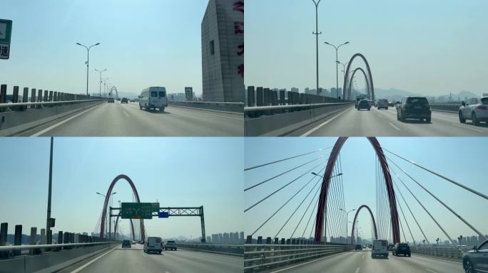 行驶在杭州之江大桥上