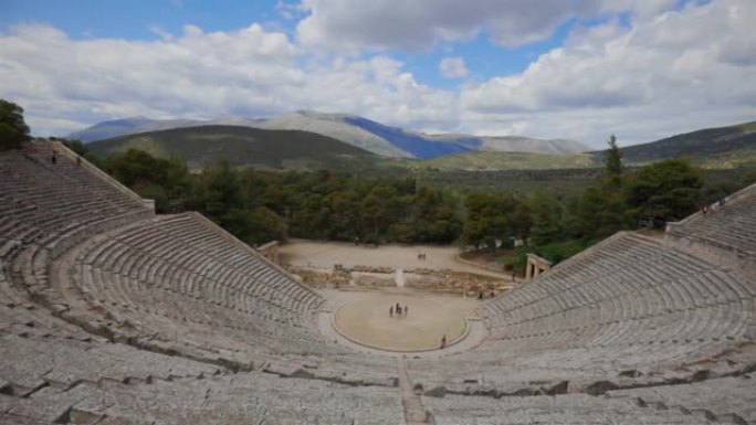 埃皮达龙的古代剧院，圆形剧场的旧遗址-Argolis/Peloponnes，希腊