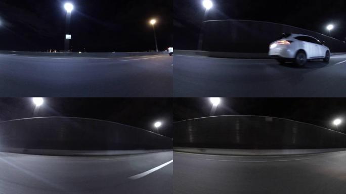 高速公路夜间行驶 | 侧视图