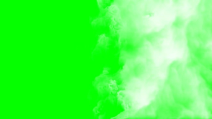黑色和绿色屏幕上出现的动画云效果从左侧显示，右侧消失