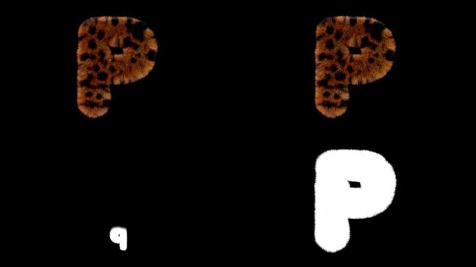 豹子毛茸茸的动画毛茸茸的字母P