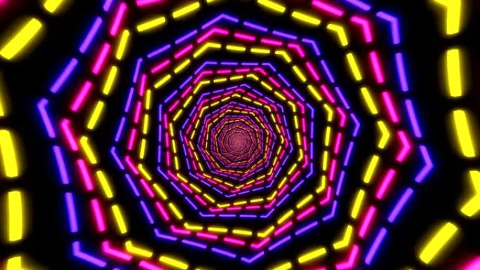 抽象彩色隧道灯光动画背景