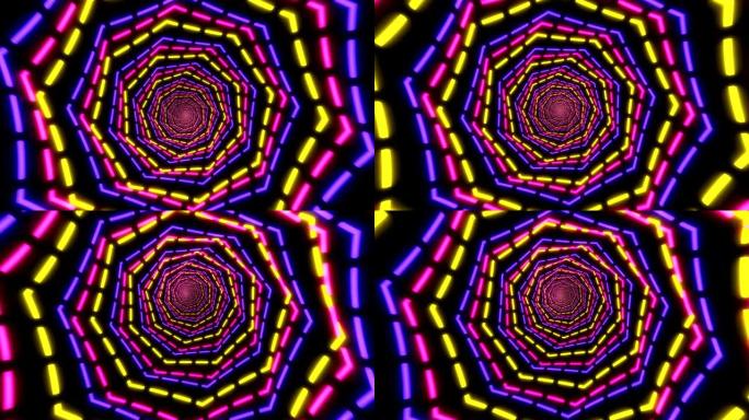 抽象彩色隧道灯光动画背景