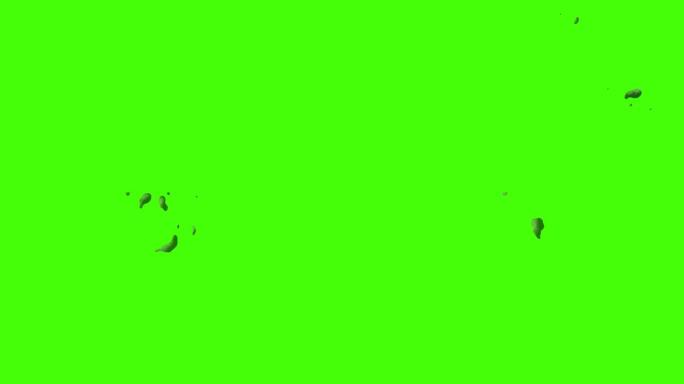 气泡在绿色背景上移动和漂浮的动画
