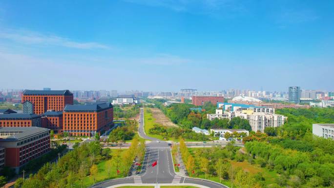 航拍4K浙江大学紫金港校区