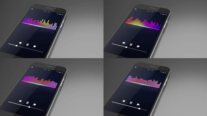 带音乐均衡器条的智能手机
