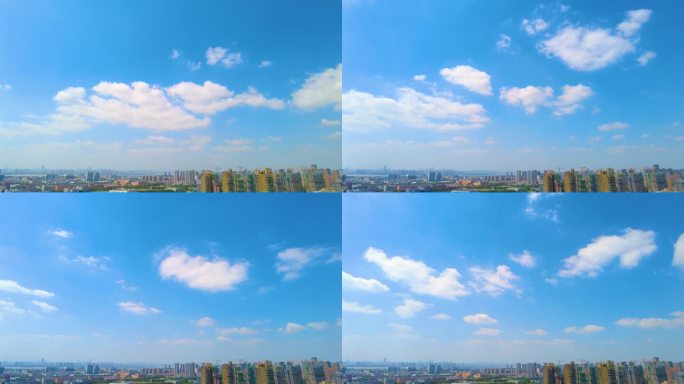 城市蓝天白云风景延时摄影视频素材40