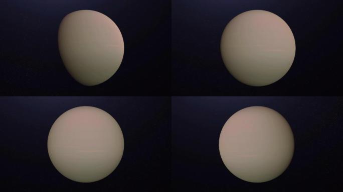 旋转行星冥王星的抽象动画。动画。宇宙恒星空间中冥王星行星的抽象单调表面。移动背景的行星冥王星的3D行