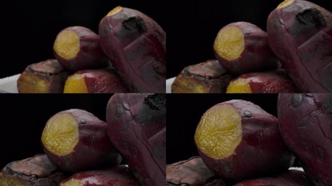 多莉烤红薯的宏观镜头。