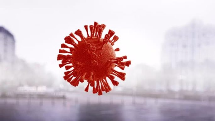 冠状病毒2019 nCov新型冠状病毒冠状病毒。冠状病毒的逼真的3D动画。流行病