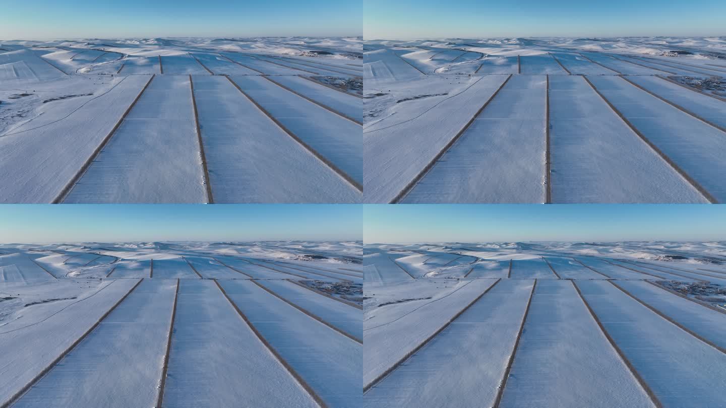内蒙古冬季雪域雪原田野雪景