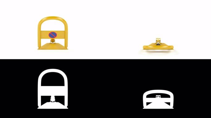 黄色可折叠停车锁MG卡通动态动画