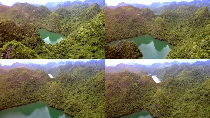 梦幻般的上全景下龙湾绿岛与峡湾