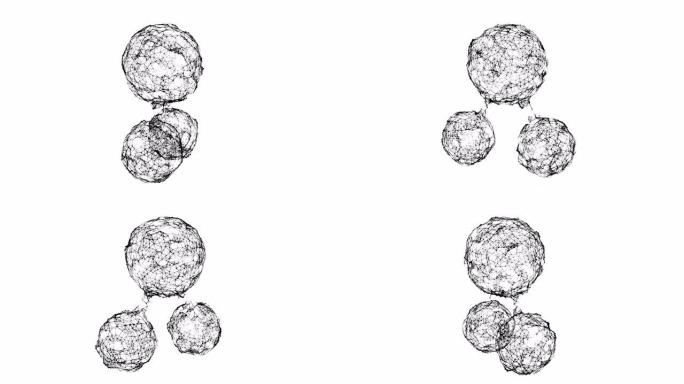 线框网状H2O水分子。连接结构。科学和医疗保健概念。网络空间网格科学技术