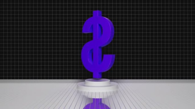 黑色背景上的紫色循环美元符号视频