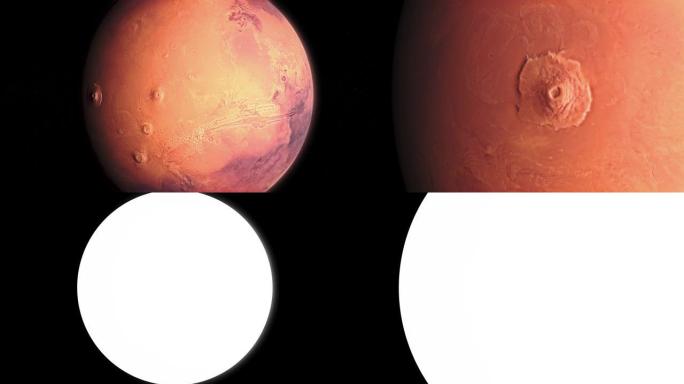 火星在太空中旋转-奥林巴斯蒙斯山登陆