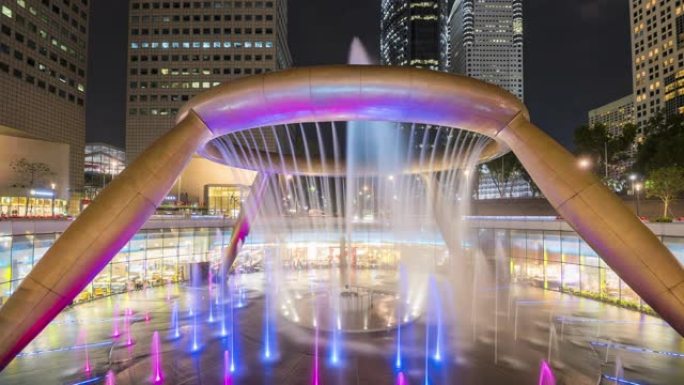 新加坡新达城的4k延时财富之泉。
