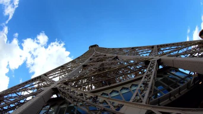 巴黎时间流逝空镜素材铁塔延时摄影