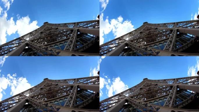 巴黎时间流逝空镜素材铁塔延时摄影