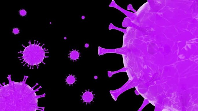 3D渲染流感或微生物的紫色病毒