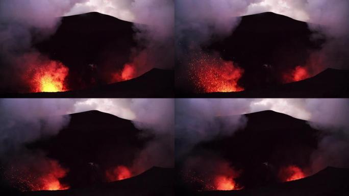 瓦努阿图亚苏尔火山爆发塔纳岛慢动作4k视频