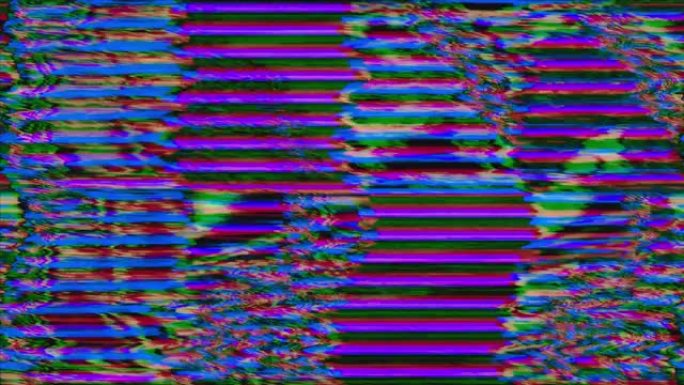坏电视模仿动态科幻时尚彩虹色背景。循环镜头