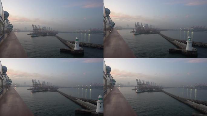 科伦坡港的游轮中转。