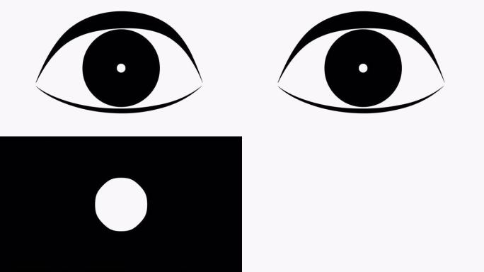 眨眼的眼睛。视频动画。