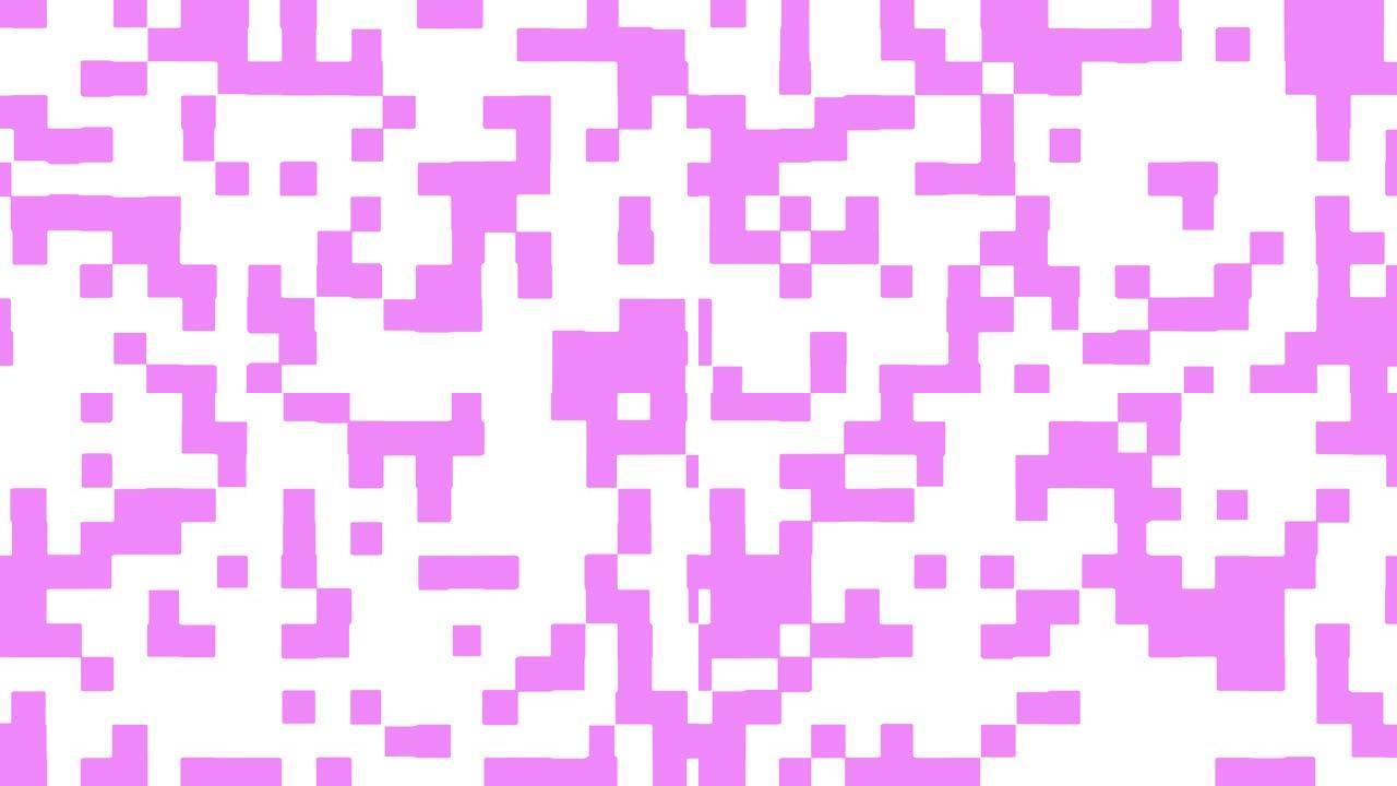 白色背景上移动的粉红色形状的抽象动画。无缝循环动画背景，壁纸。