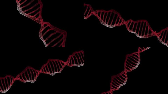 DNA背景，3D插图。分子颗粒，遗传，